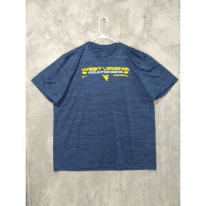 Nike Shirt Men 2XL Blue West Virginia Mountaineers Dri Fit Short Sleeve Tee